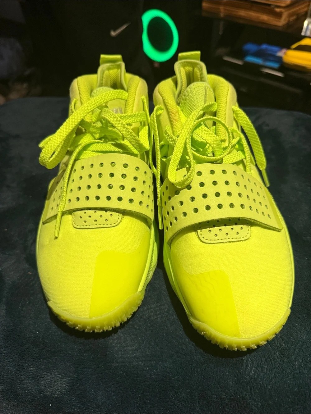 bright neon yellow Adidas Dame 8 EXTPLY 